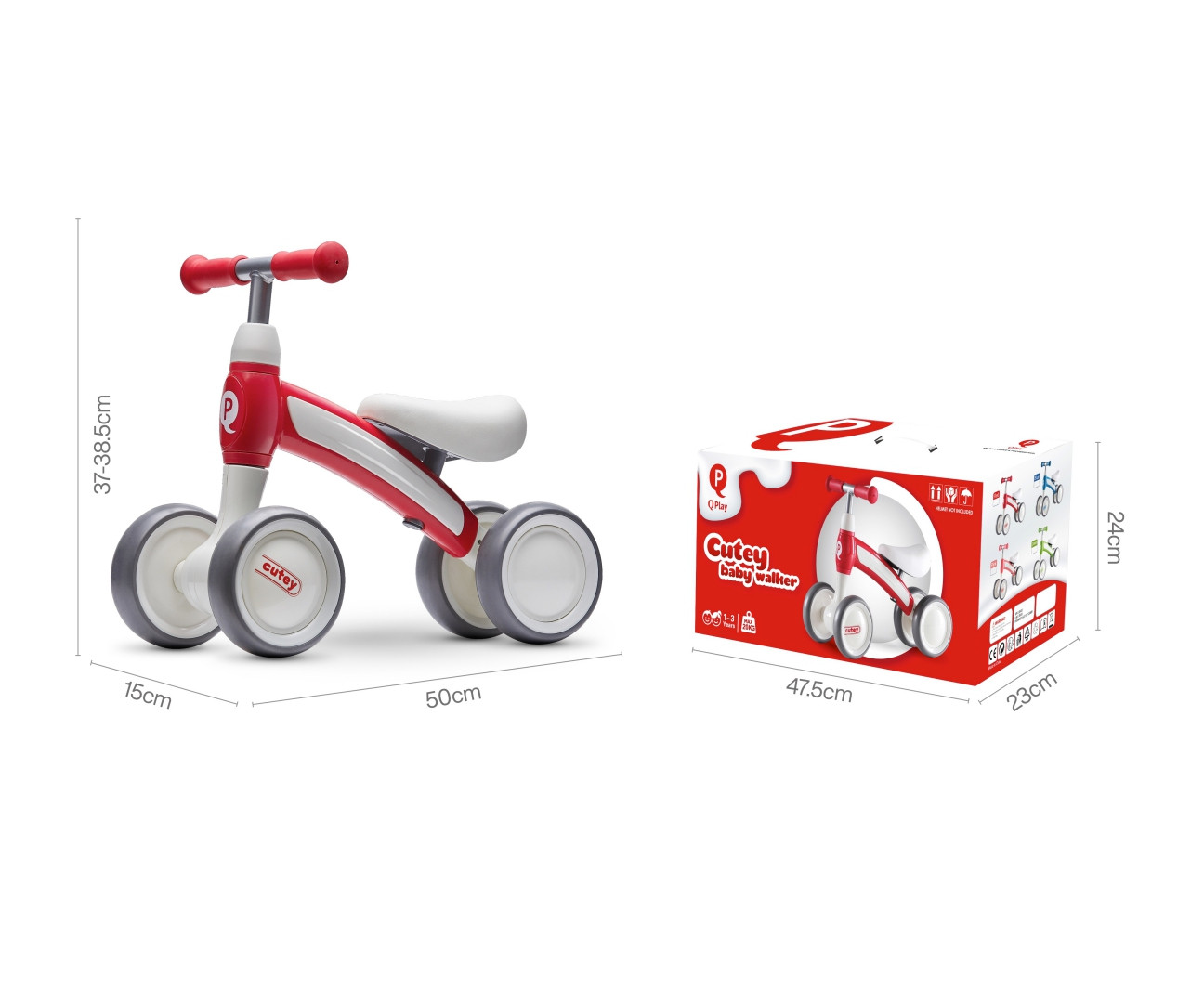MILLY MALLY 3861 Qplay Vehicle Cutey red
