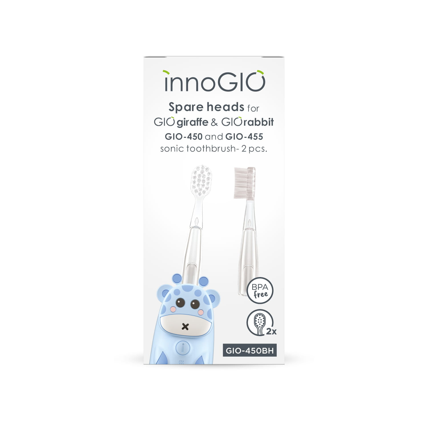 INNOGIO GIO-450BH Náhradní hlavice pro zubní kartáček GIOgiraffe a GIOrabbit